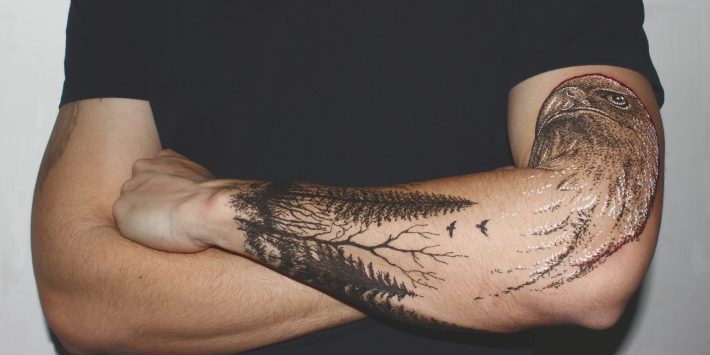 trendy tattoo, tattoo, beautiful tattoo, nature tattoo, animal tattoo, eagle tattoo, forest tattoo, linework tattoo,