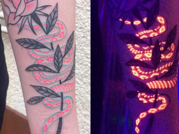 Uv ink tattoo healed